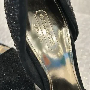 Coach | Shoes | Coach Camille Black Rhinestone Heels Never Worn | Poshmark